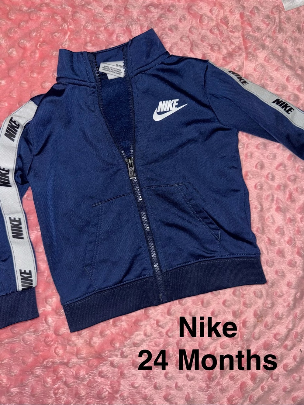 Nike Toddler Navy Blue Full-Zip Track Jacket with White Logo